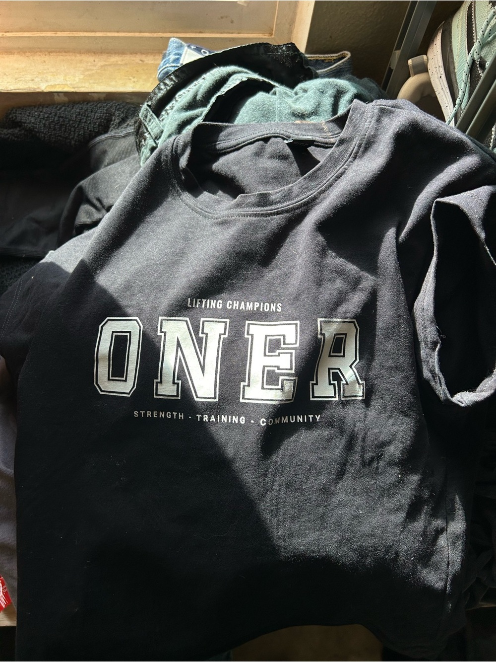 Oner Active Black Graphic Sweatshirt with White Lettering